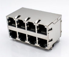 Stacked RJ11 Telephone Connector,Side Entry, 2x1Ports