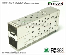 光纤收发器,SFP+ 2X1 CAGE 压接式带导光