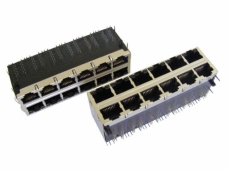 2X6 Gigabit Stacked RJ45 Jack With transformer  No LEDs.