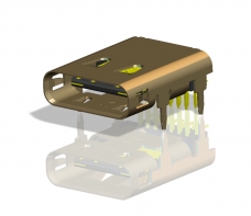 USB3.1, type-C female socket, 24PIN, angled