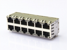 2X6 Gigabit Stacked RJ45 Jack With transformer  No LEDs.