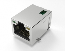10G RJ45 connector, single port SMT patch, With LEDs
