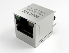 Vertical RJ45 Jack With POE，100base with LEDs