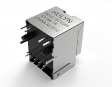 Vertical gigabit RJ45 with transformer and light connector